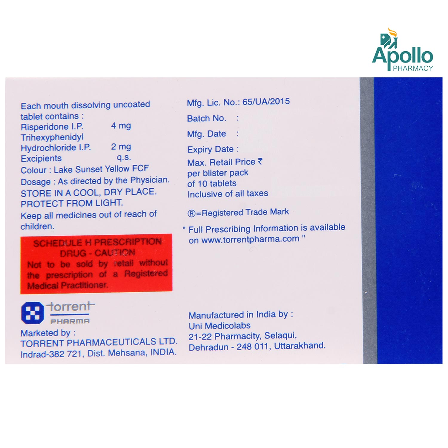 ZISPER FORTE TABLET, Pack of 10 TABLETS ZISPER FORTE TABLET, Pack of 10 TABLETS