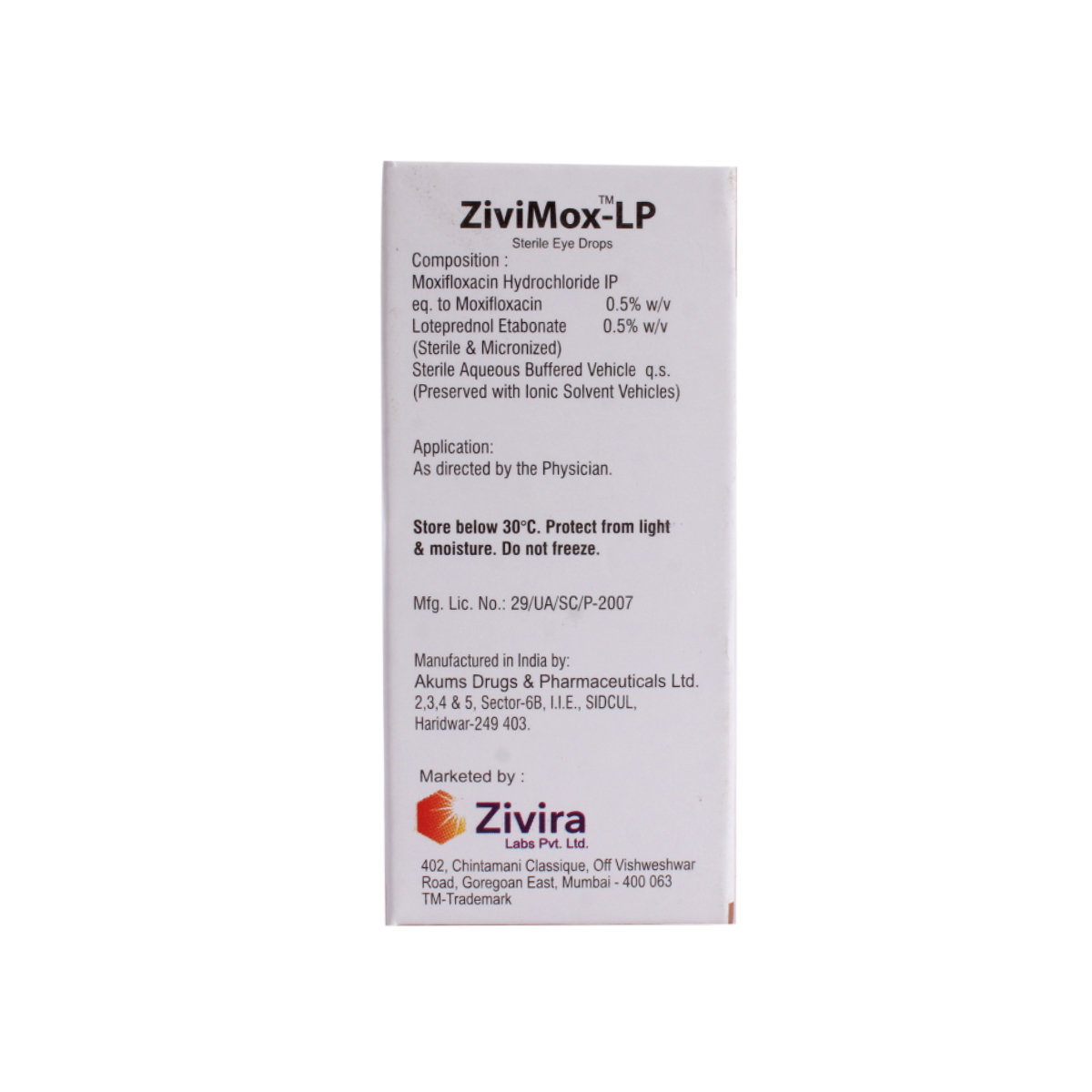Zivimox-LP Eye Drops 5 ml, Pack of 1 EYE DROPS Zivimox-LP Eye Drops 5 ml, Pack of 1 EYE DROPS
