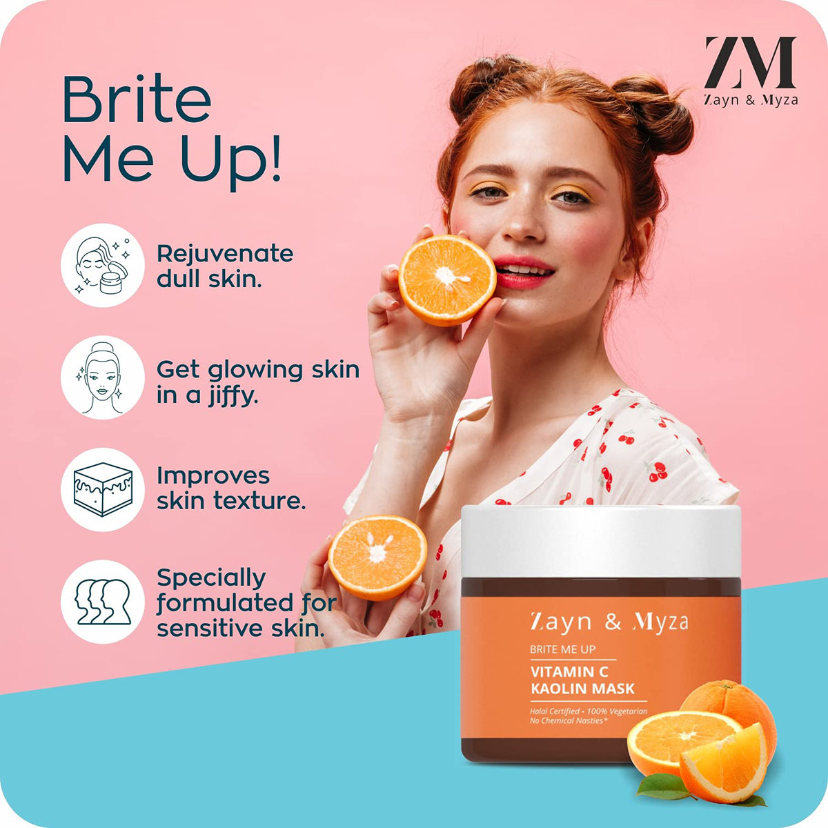 ZM Vitamin C Kaolin Face Mask 50 gm | With Kaolin & Niacinamide | Deep Skin Cleansing | For Glowing & Radiant Skin | For Normal, Dry, Sensitive, Combination & Oily Skin, Pack of 1 ZM Vitamin C Kaolin Face Mask 50 gm | With Kaolin & Niacinamide | Deep Skin Cleansing | For Glowing & Radiant Skin | For Normal, Dry, Sensitive, Combination & Oily Skin, Pack of 1