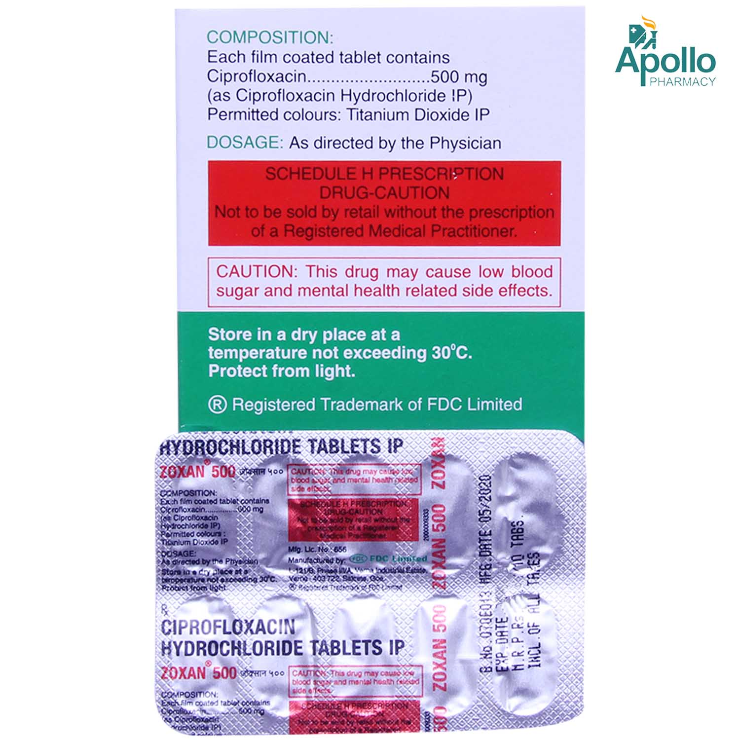 Zoxan 500 Tablet 10's, Pack of 10 TABLETS Zoxan 500 Tablet 10's, Pack of 10 TABLETS