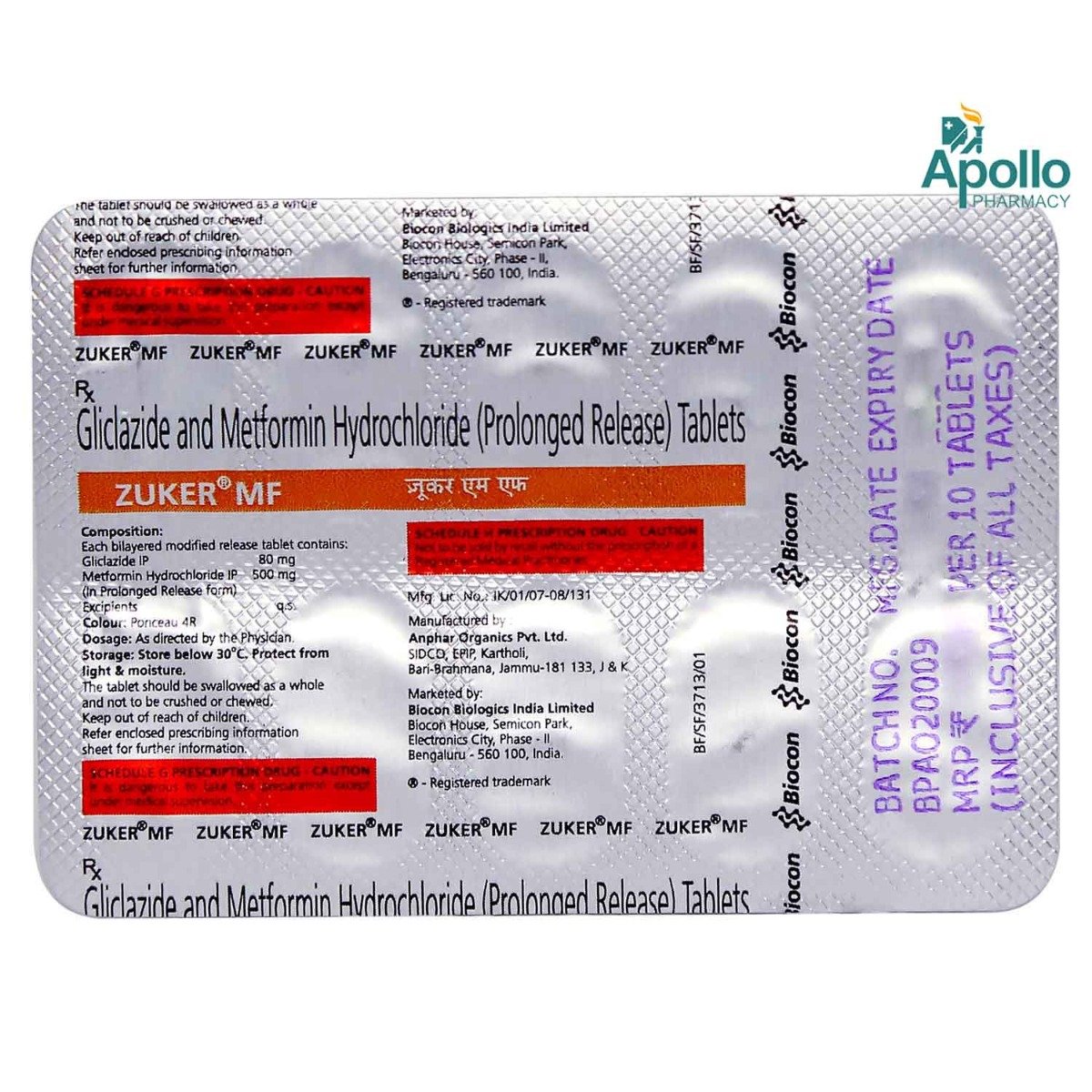 Zuker MF Tablet 10's, Pack of 10 TABLET PRS Zuker MF Tablet 10's, Pack of 10 TABLET PRS