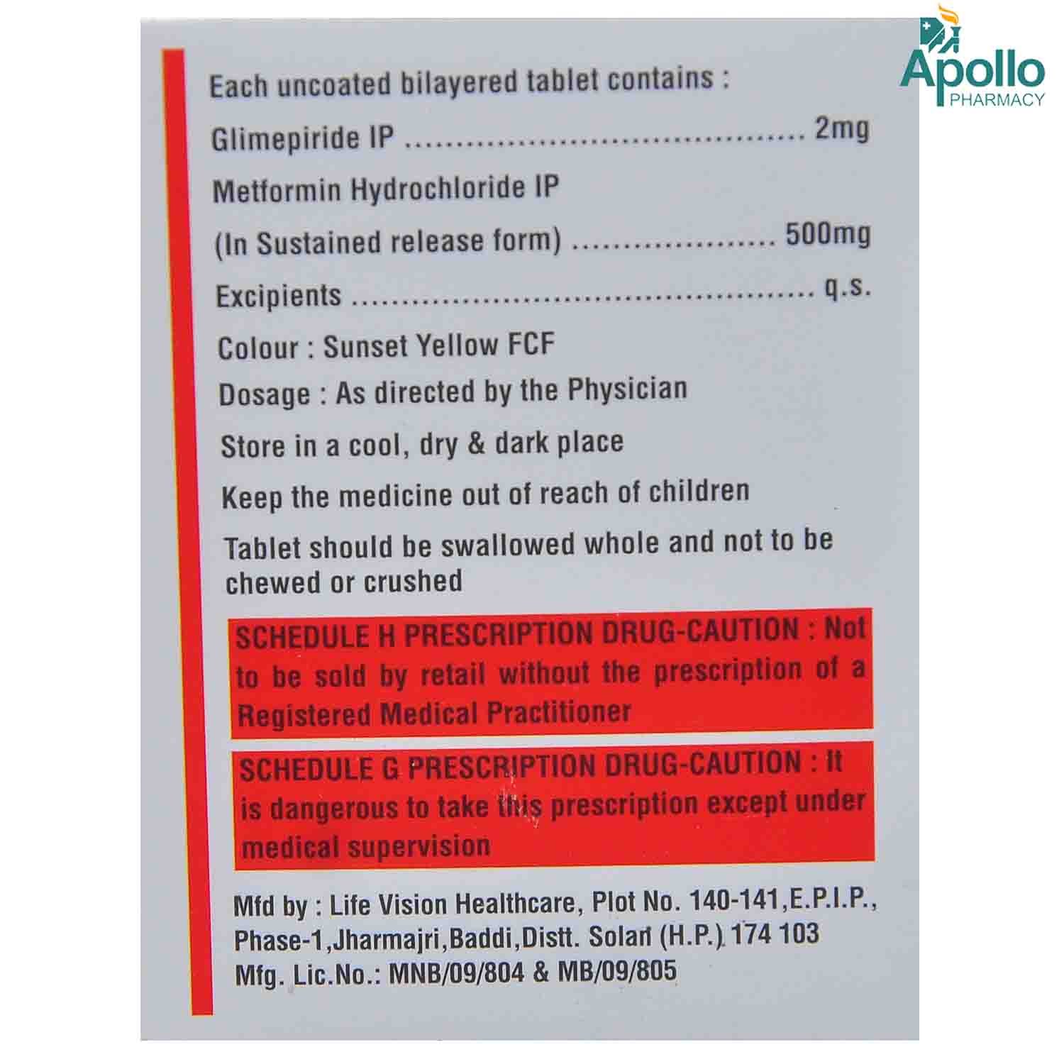 Zunaglim M 2 Tablet 10's, Pack of 10 TABLETS Zunaglim M 2 Tablet 10's, Pack of 10 TABLETS