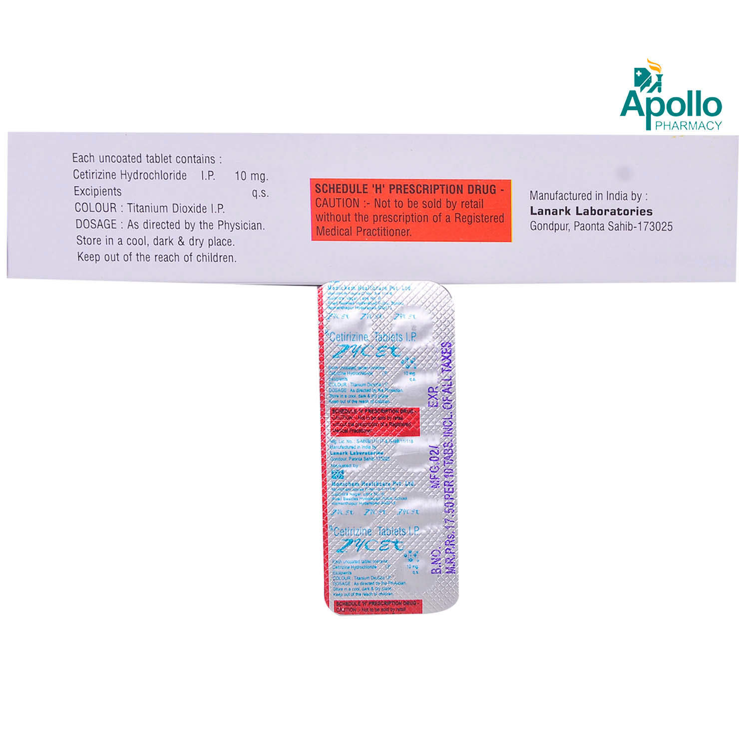 ZYCET TABLET, Pack of 10 TABLETS ZYCET TABLET, Pack of 10 TABLETS