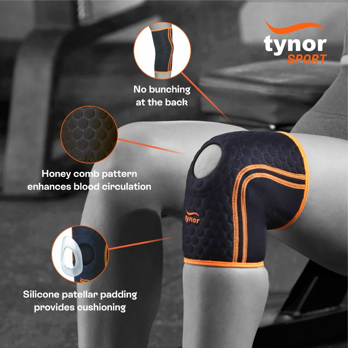 Tynor Knee Cap Neo Orange Small, 1 Count, Pack of 1 Tynor Knee Cap Neo Orange Small, 1 Count, Pack of 1