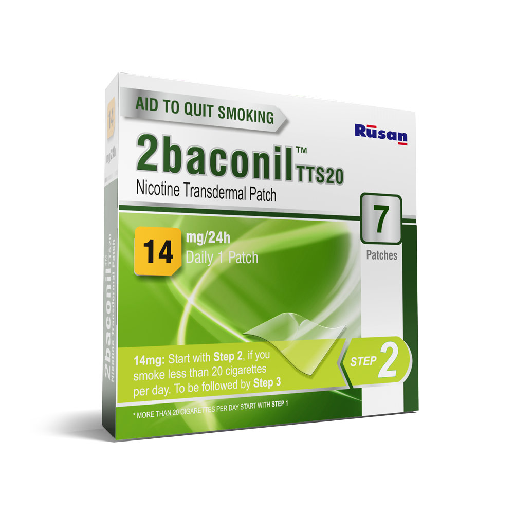 2baconil TTS20 14mg/24h Nicotine Transdermal Patch, 7 Count, Pack of 1 2baconil TTS20 14mg/24h Nicotine Transdermal Patch, 7 Count, Pack of 1