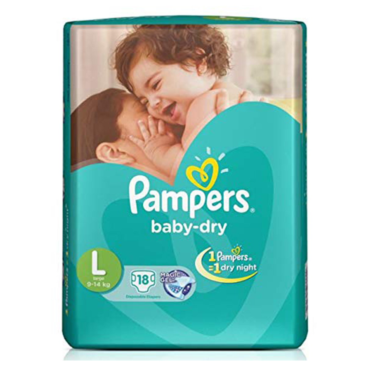 Pampers Baby Dry Diaper Pants Large, 18 Count, Pack of 1 Pampers Baby Dry Diaper Pants Large, 18 Count, Pack of 1
