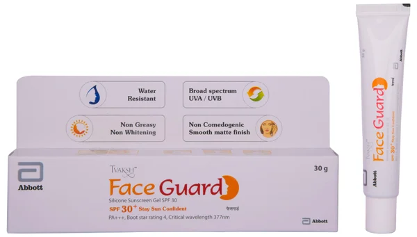 Tvaksh Face Guard Spf 30 Silicone Sunscreen Gel 30 gm, Pack of 1