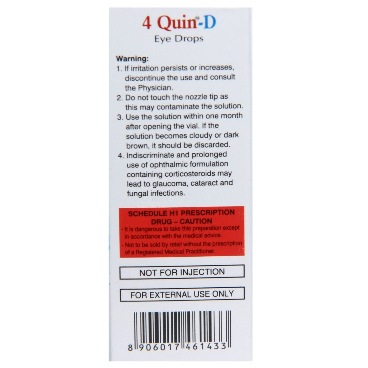 4 Quin-D Eye Drops 5ml, Pack of 1 Drops 4 Quin-D Eye Drops 5ml, Pack of 1 Drops