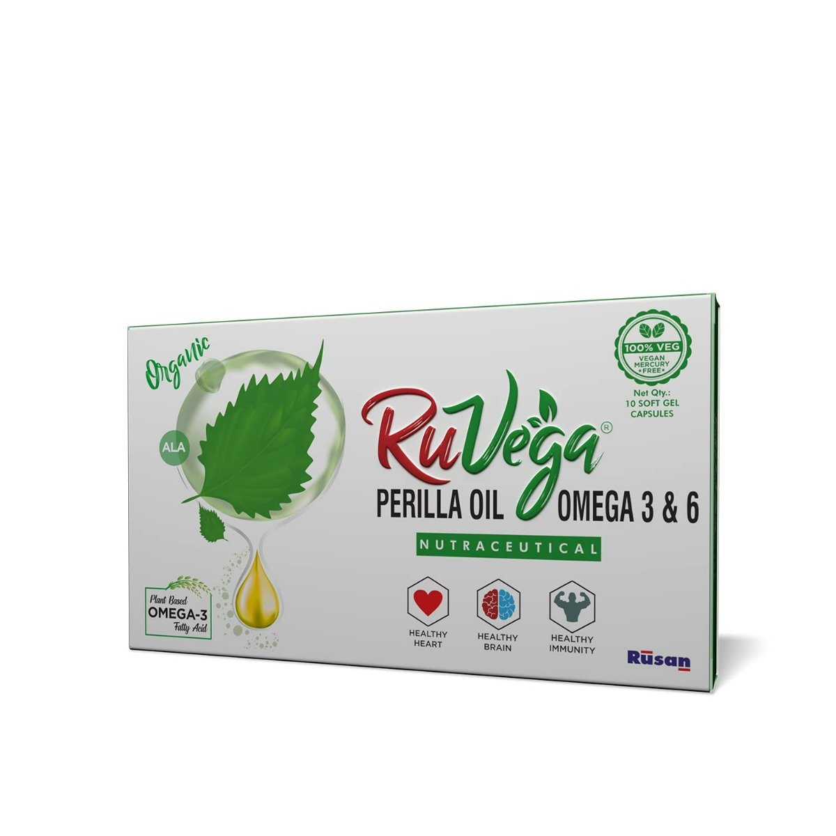 Ruvega Perilla Oil Omega 3 & 6 Softgel Capsule 10's, Pack of 10 CapsuleS Ruvega Perilla Oil Omega 3 & 6 Softgel Capsule 10's, Pack of 10 CapsuleS