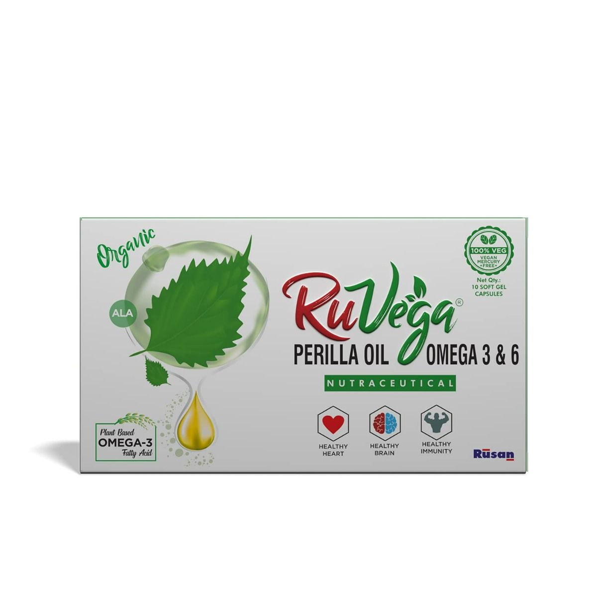 Buy Ruvega Perilla Oil Omega 3 & 6 Softgel Capsule 10's Online