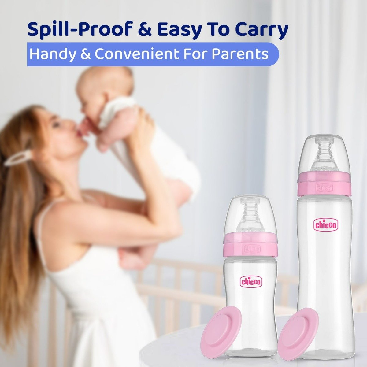 Chicco Feed Easy Anti-Colic Slow Flow Pink Color Bottle for 0+M Baby, 125 ml, Pack of 1 Chicco Feed Easy Anti-Colic Slow Flow Pink Color Bottle for 0+M Baby, 125 ml, Pack of 1