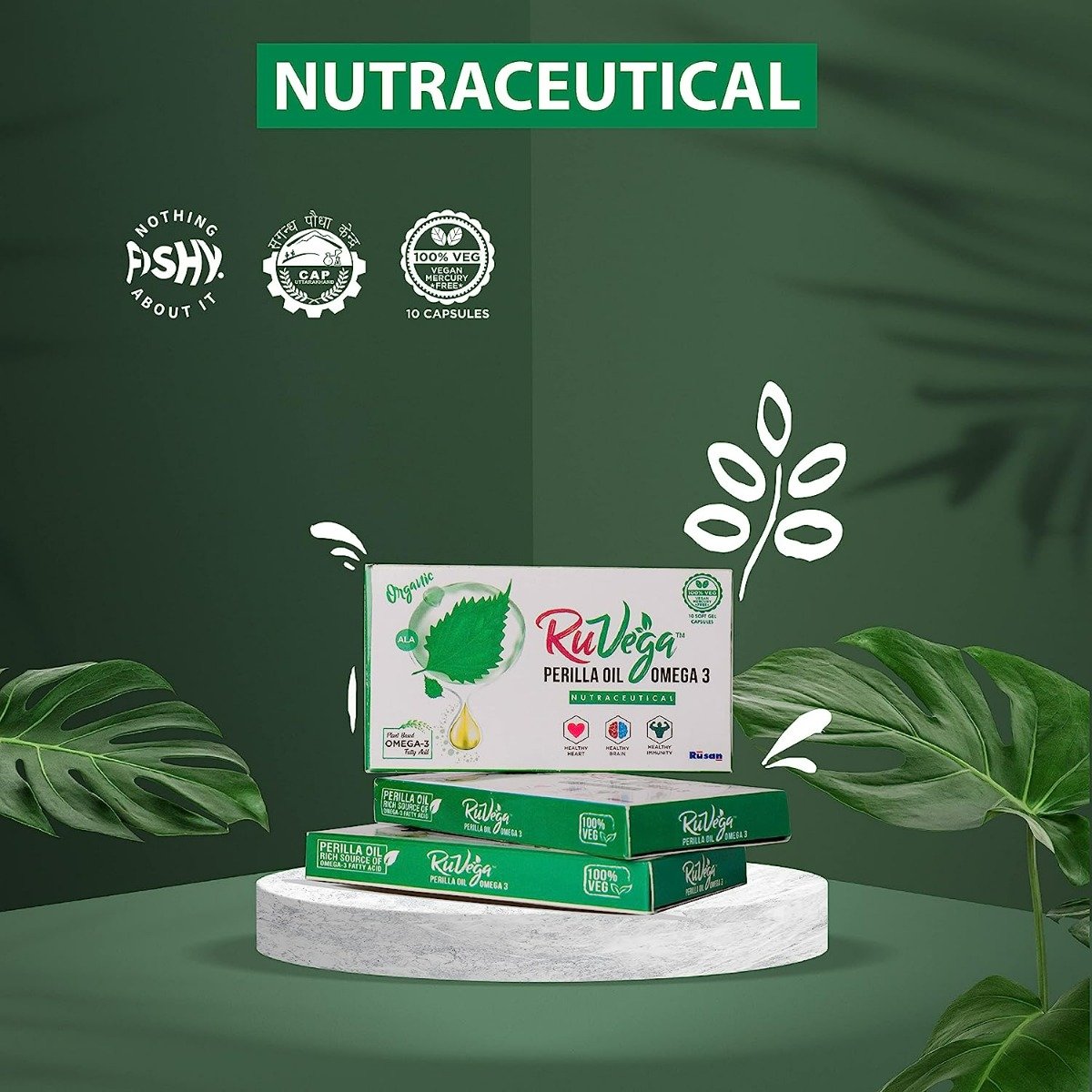 Ruvega Perilla Oil Omega 3 & 6 Softgel Capsule 10's, Pack of 10 CapsuleS Ruvega Perilla Oil Omega 3 & 6 Softgel Capsule 10's, Pack of 10 CapsuleS