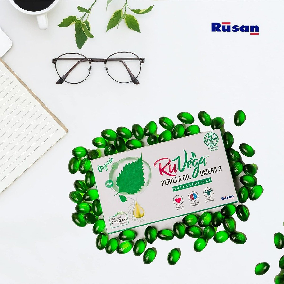 Ruvega Perilla Oil Omega 3 & 6 Softgel Capsule 10's, Pack of 10 CapsuleS Ruvega Perilla Oil Omega 3 & 6 Softgel Capsule 10's, Pack of 10 CapsuleS