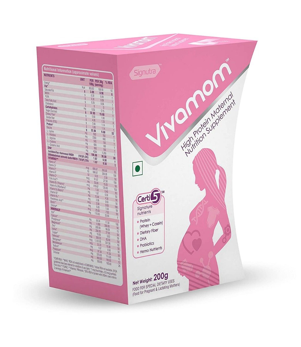 Vivamom Vanilla Flavour Powder 200 gm, Pack of 1 Vivamom Vanilla Flavour Powder 200 gm, Pack of 1