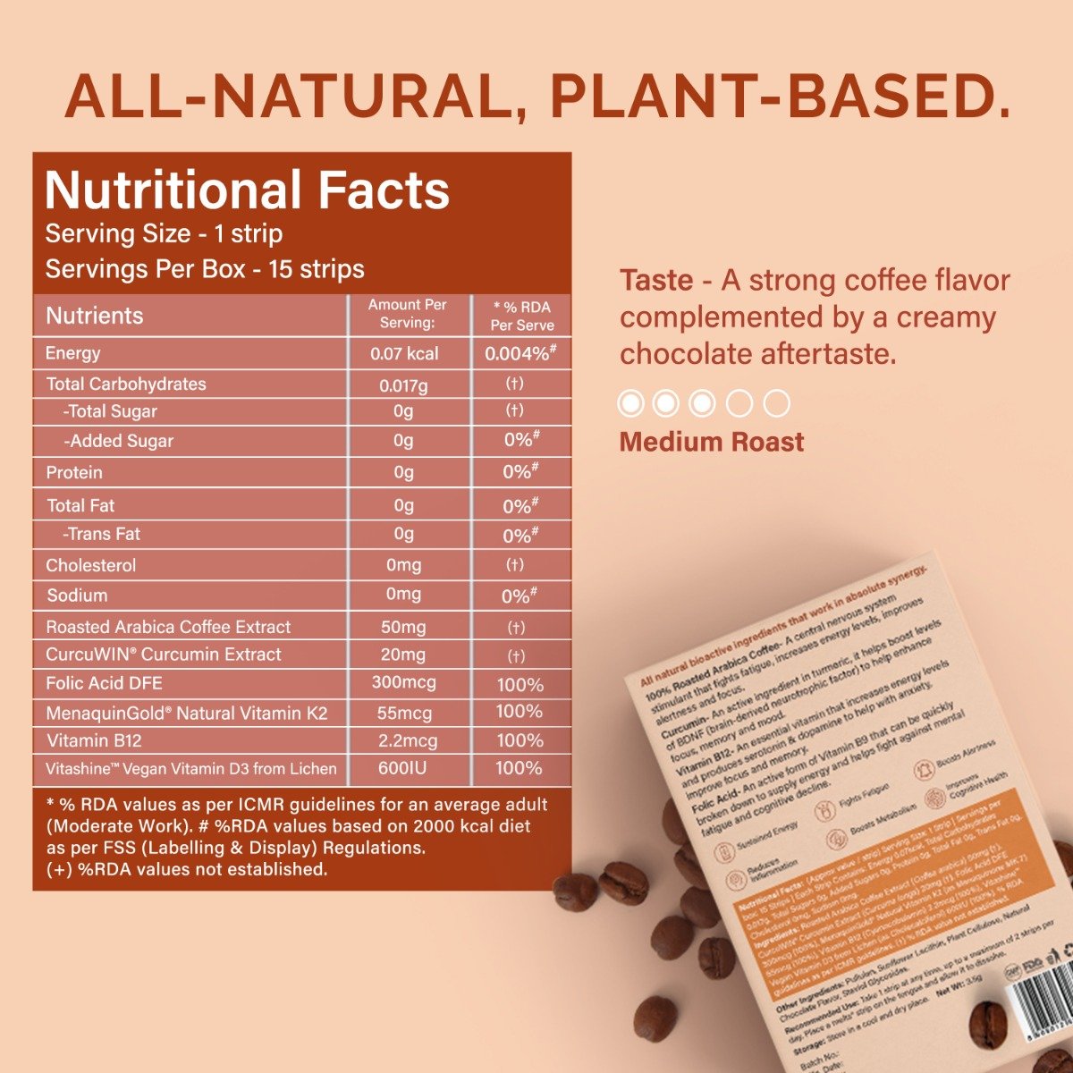 Wellbeing Nutrition Melts Into Energy Mocha Chocolate Flavour, 15 Oral Strips, Pack of 1 Wellbeing Nutrition Melts Into Energy Mocha Chocolate Flavour, 15 Oral Strips, Pack of 1