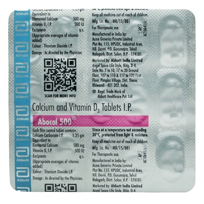 Abocal 500 Tablet 15's, Pack of 15 TABLETS