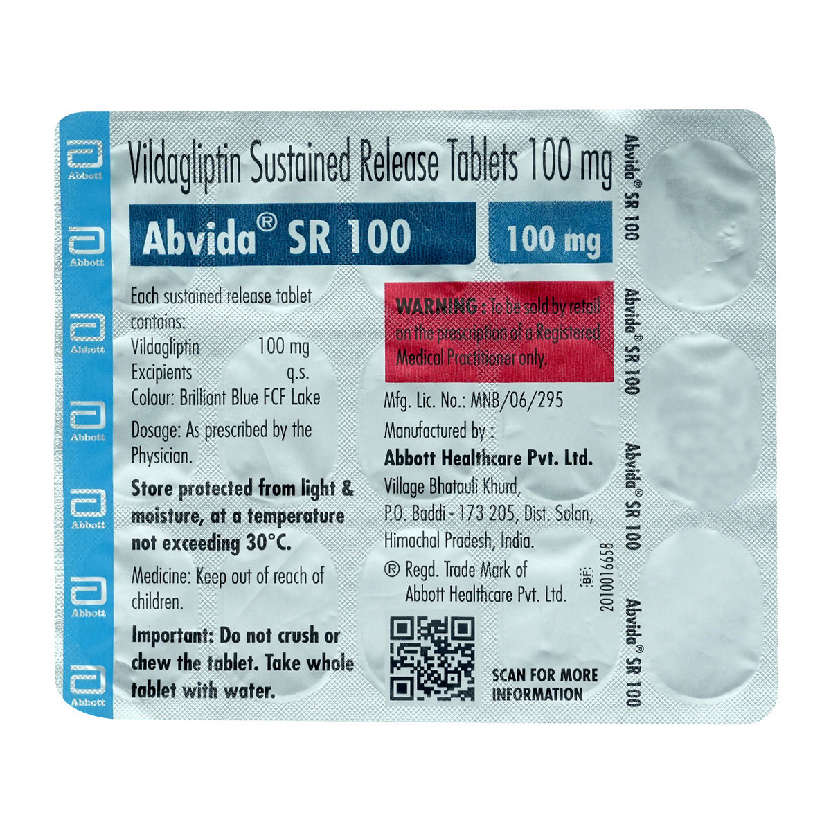 Buy Abvida SR 100 Tablet 15's Online