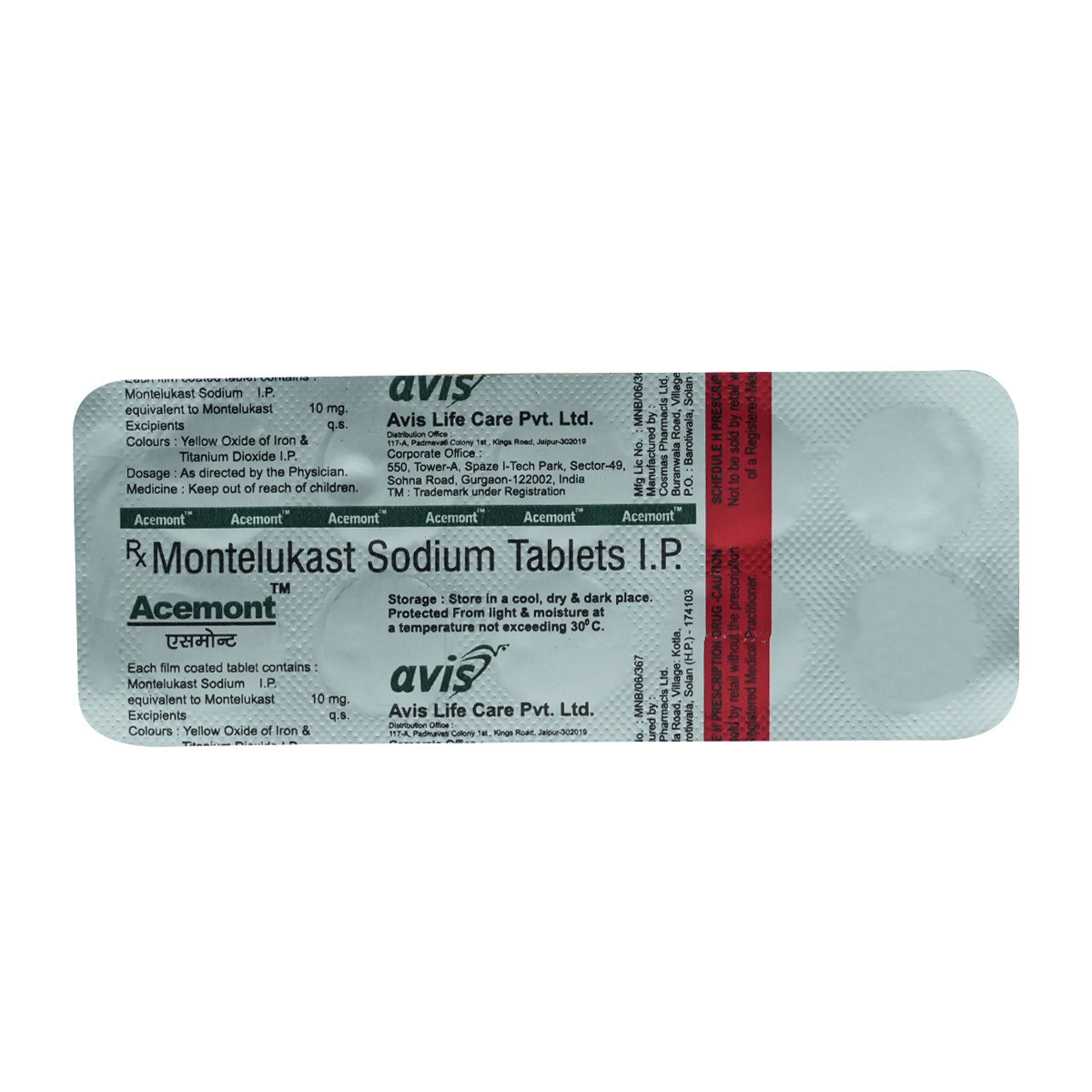 Acemont Tablet 10's, Pack of 10 TABLETS Acemont Tablet 10's, Pack of 10 TABLETS