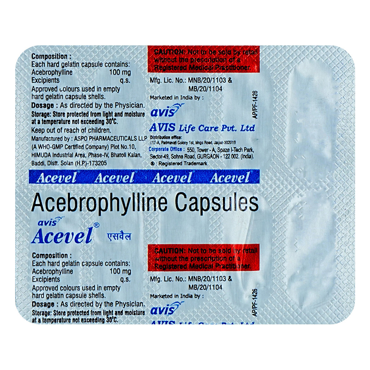 Acevel Capsule 10's, Pack of 10 CAPSULES Acevel Capsule 10's, Pack of 10 CAPSULES
