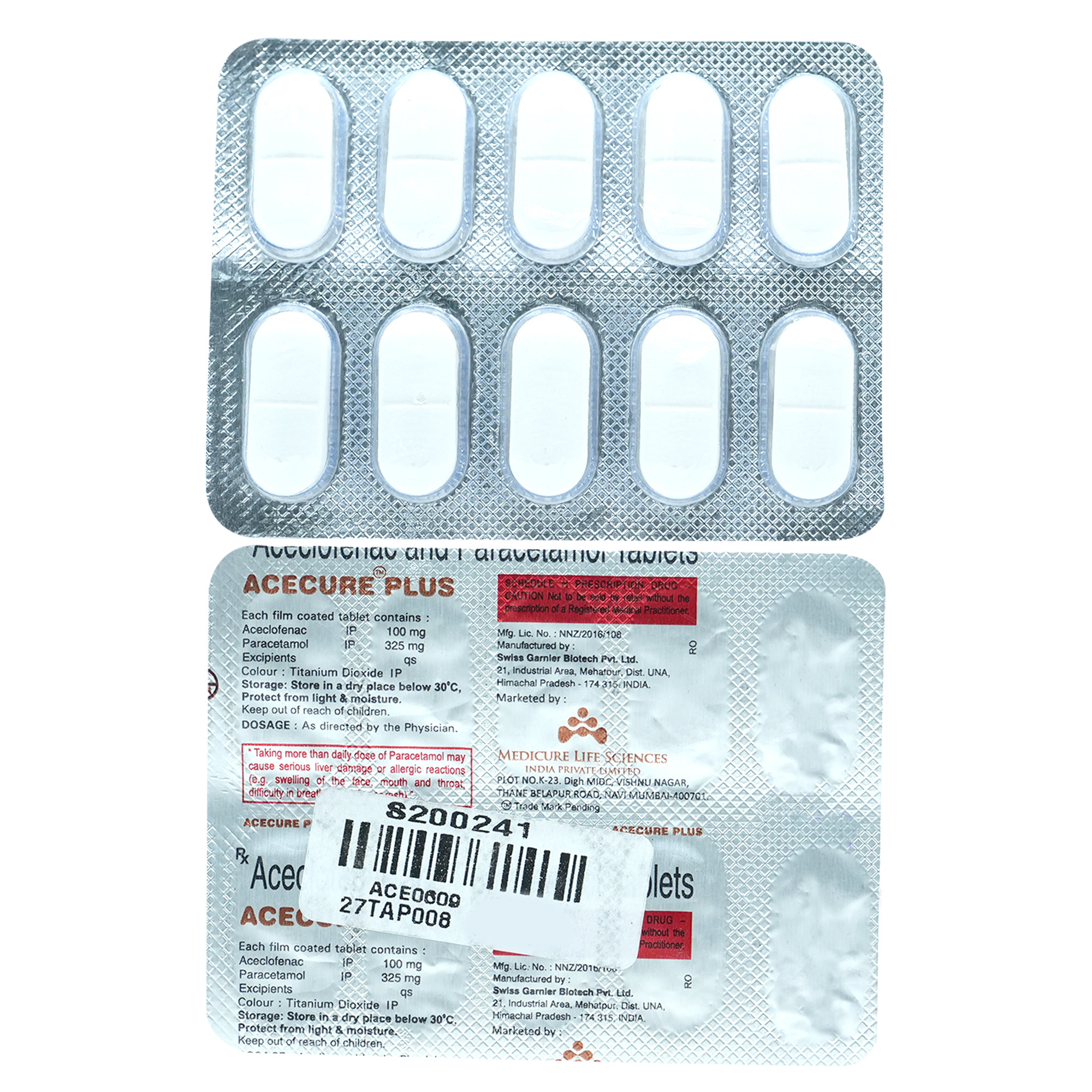 Acecure Plus Tablet 10's, Pack of 10 TabletS Acecure Plus Tablet 10's, Pack of 10 TabletS