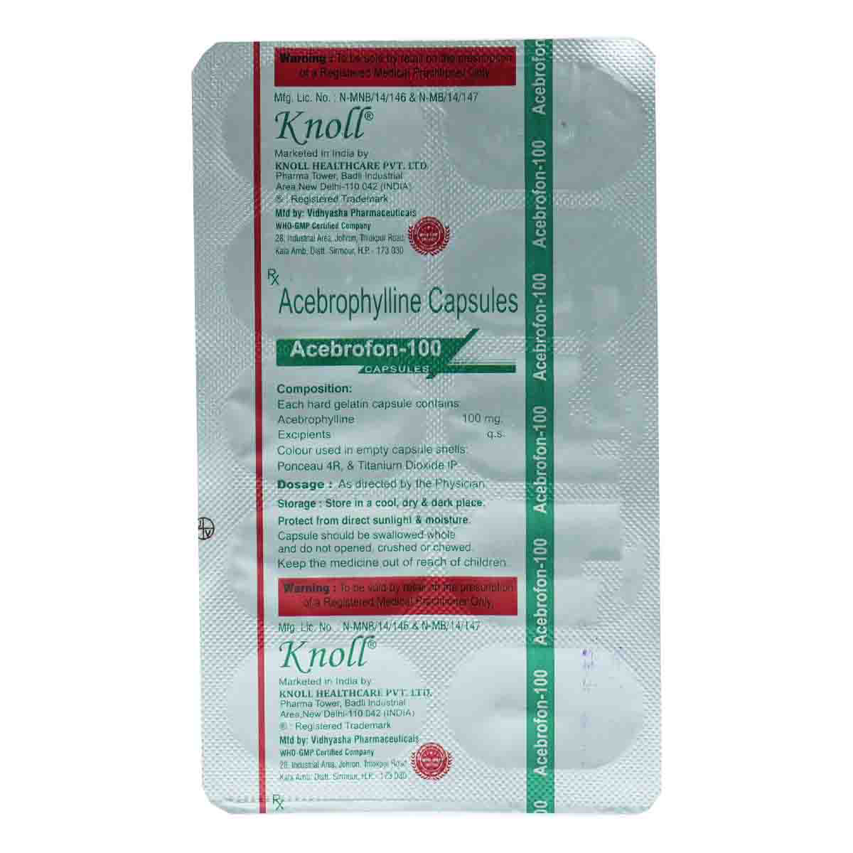 Acebrofon 100 Capsule 10's, Pack of 10 CAPSULES Acebrofon 100 Capsule 10's, Pack of 10 CAPSULES