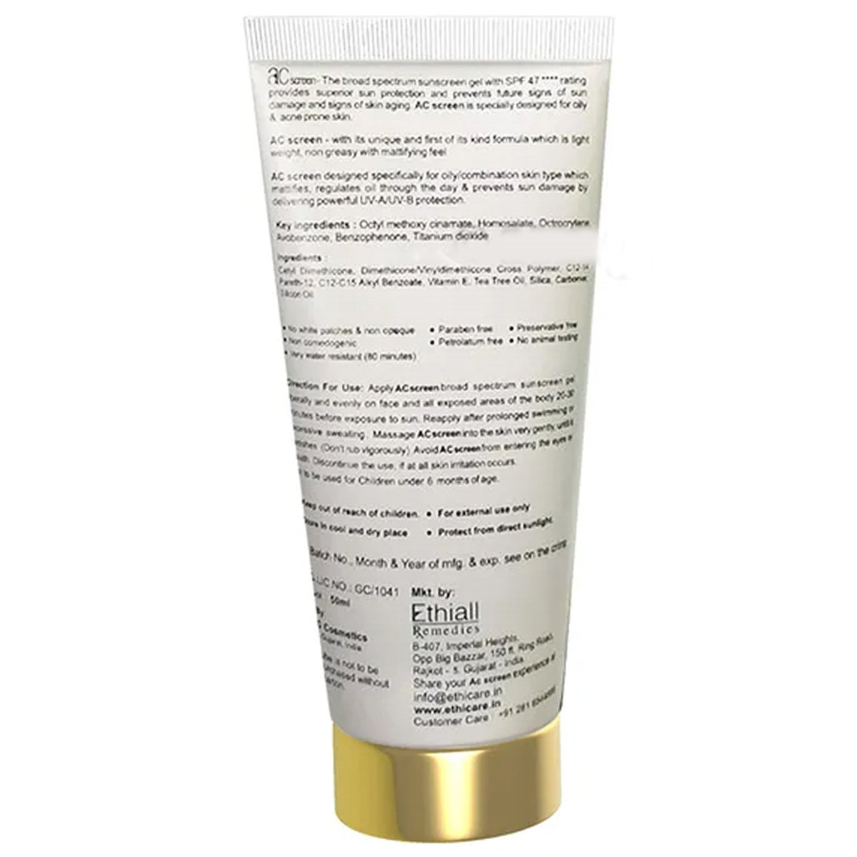 AC Sunscreen Gel 50 gm, Pack of 1 AC Sunscreen Gel 50 gm, Pack of 1