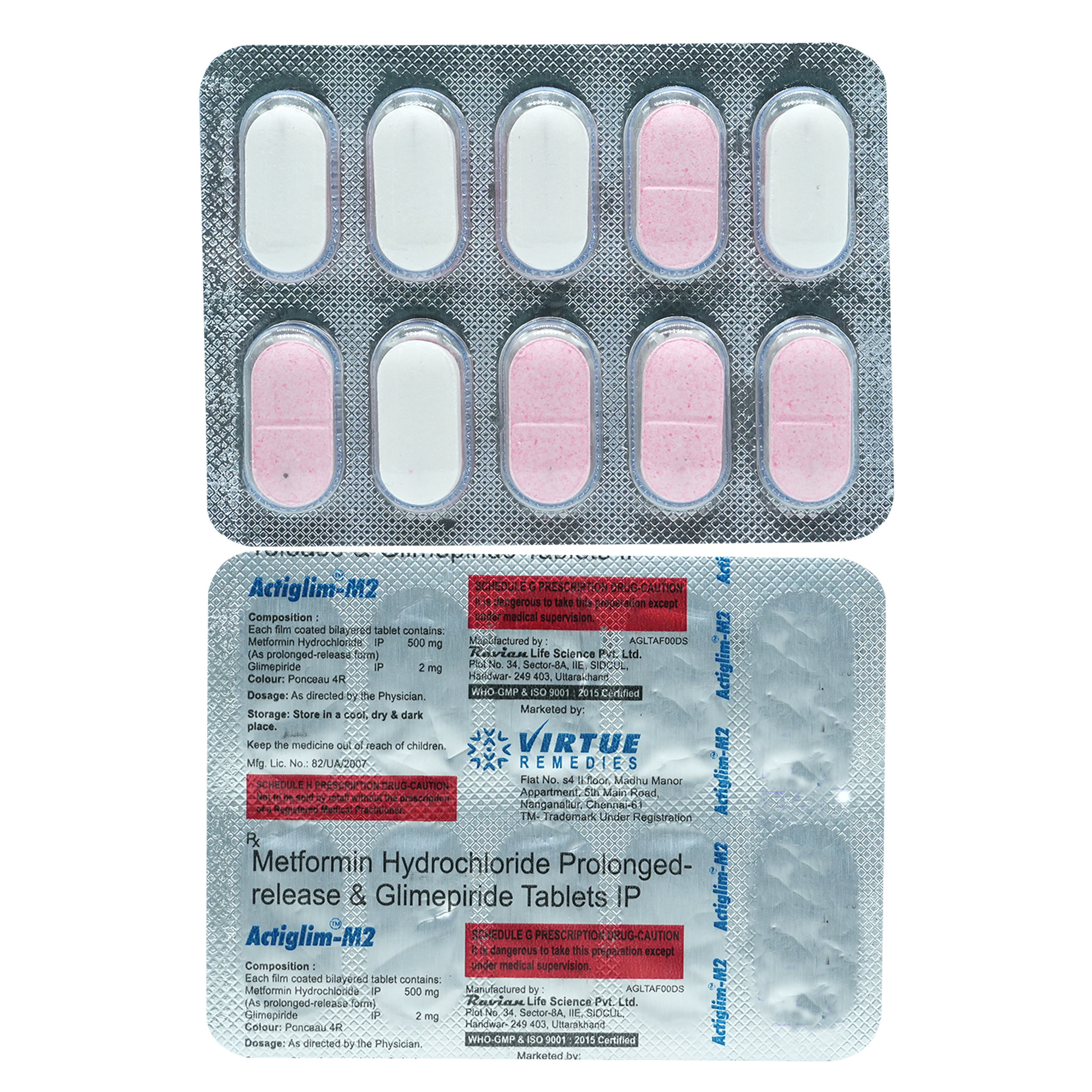 Actiglim-M2 Tablet 10's, Pack of 10 TabletS Actiglim-M2 Tablet 10's, Pack of 10 TabletS