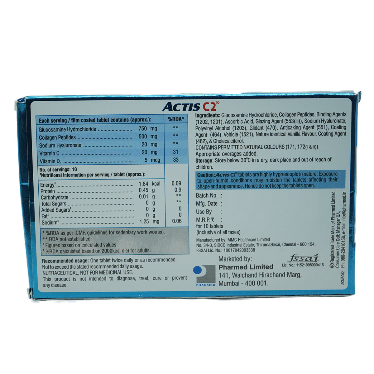 Actis C2 Tablet 10's, Pack of 10 Actis C2 Tablet 10's, Pack of 10