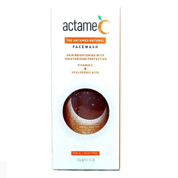 Actame C Face Wash 70 gm | Vitamin C &amp; Hyaluronic Acid | Skin Brightening Face Wash | For All Skin Type, Pack of 1