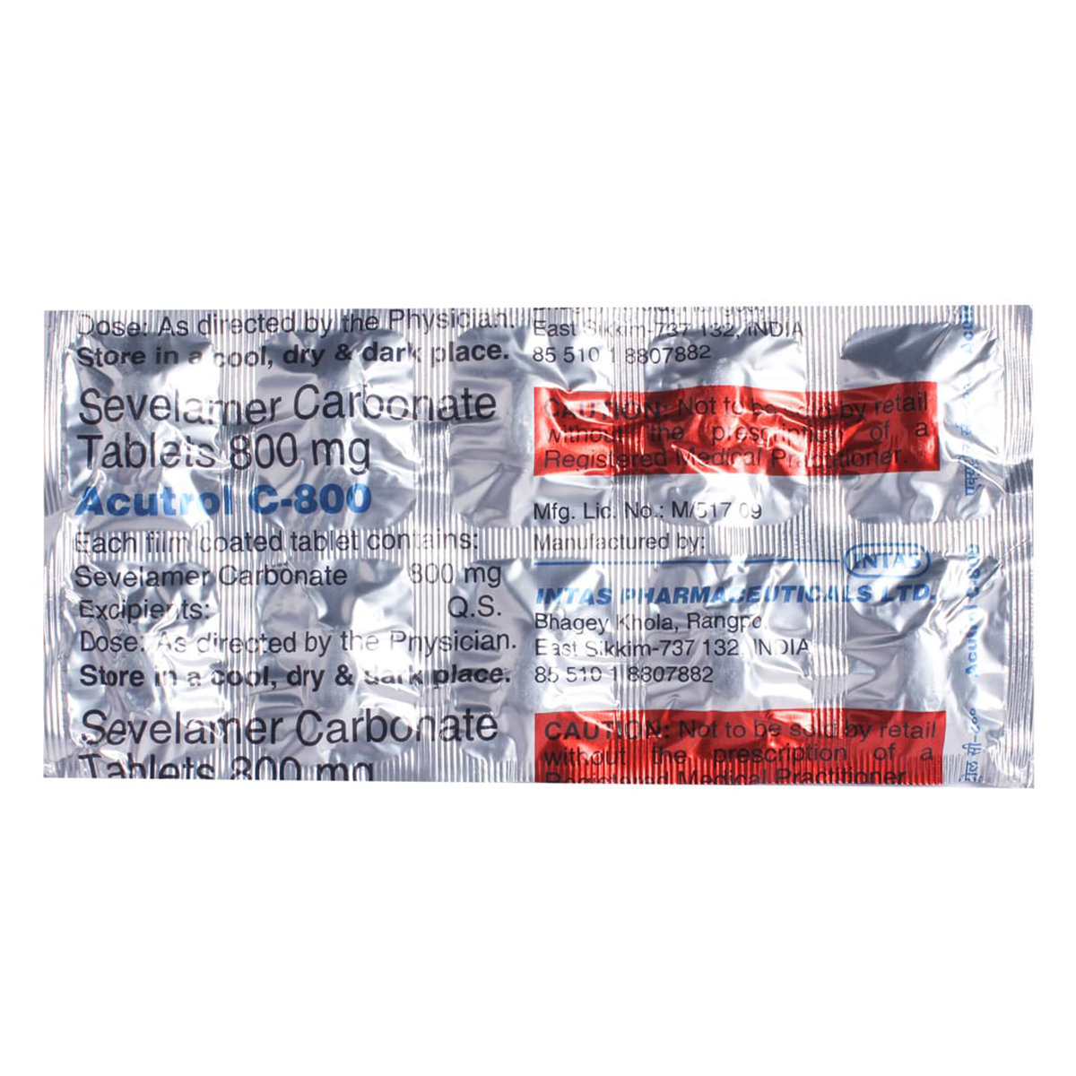 Acutrol C-800 Tablet 10's, Pack of 10 TabletS Acutrol C-800 Tablet 10's, Pack of 10 TabletS