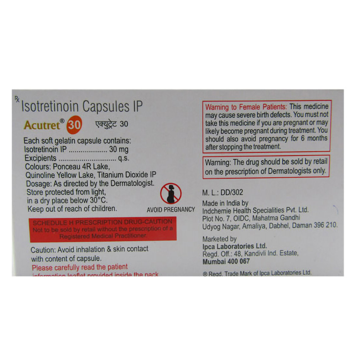 Acutret 30 Capsule 10's, Pack of 10 CAPSULES Acutret 30 Capsule 10's, Pack of 10 CAPSULES