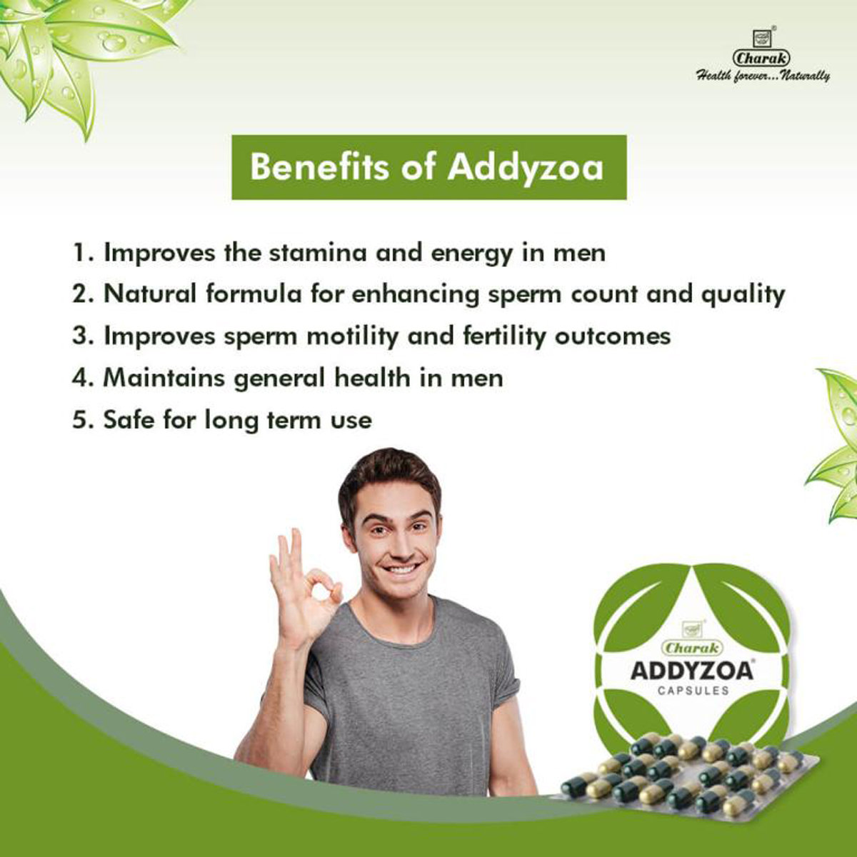 Charak Addyzoa, 20 Capsules, Pack of 20 Charak Addyzoa, 20 Capsules, Pack of 20