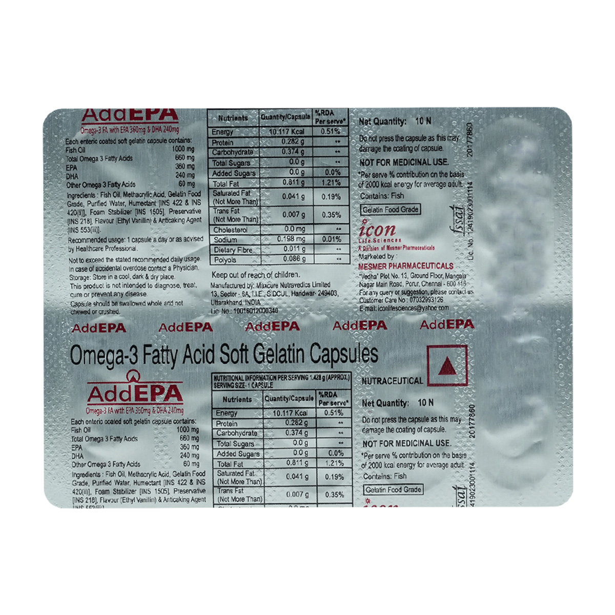Addepa Softgel Capsule 10's, Pack of 10 Addepa Softgel Capsule 10's, Pack of 10