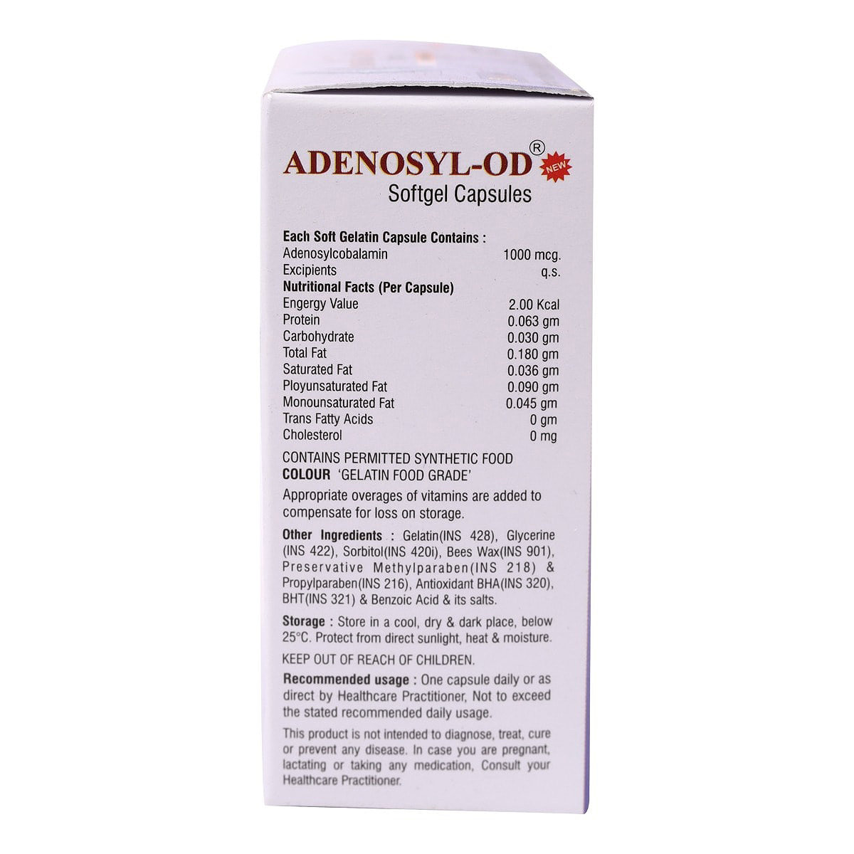 Adenosyl OD Capsule 10's, Pack of 10 SOFTGELSS Adenosyl OD Capsule 10's, Pack of 10 SOFTGELSS
