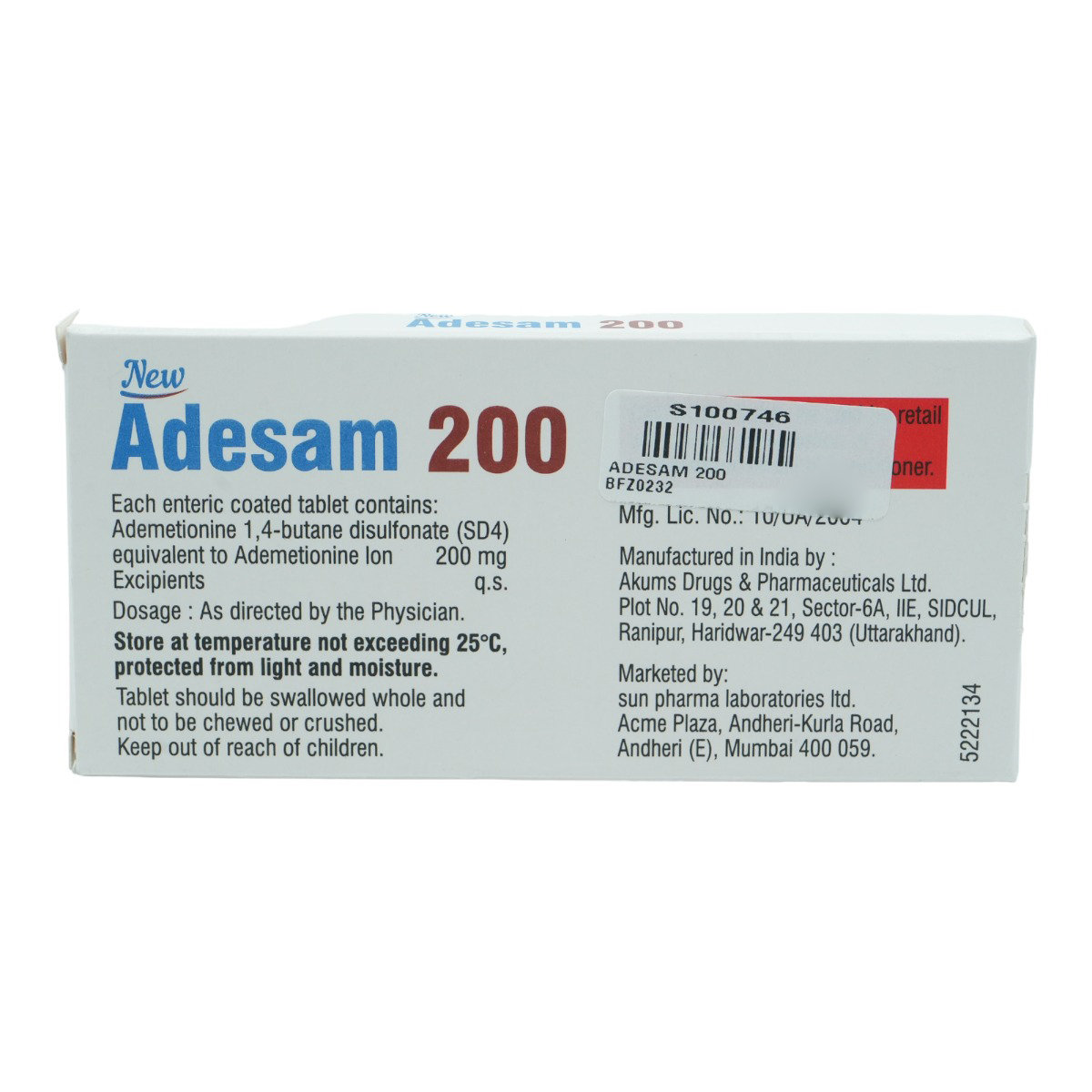 Adesam 200 New Tablet 10's, Pack of 10 TABLETS Adesam 200 New Tablet 10's, Pack of 10 TABLETS