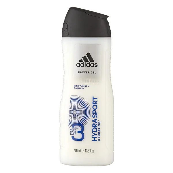 Adidas Hydra Sport Body Wash 400 ml | With Moisture Complex | Cleanses &amp; Hydrates Skin | For Face, Body &amp; Hair | For Men, Pack of 1