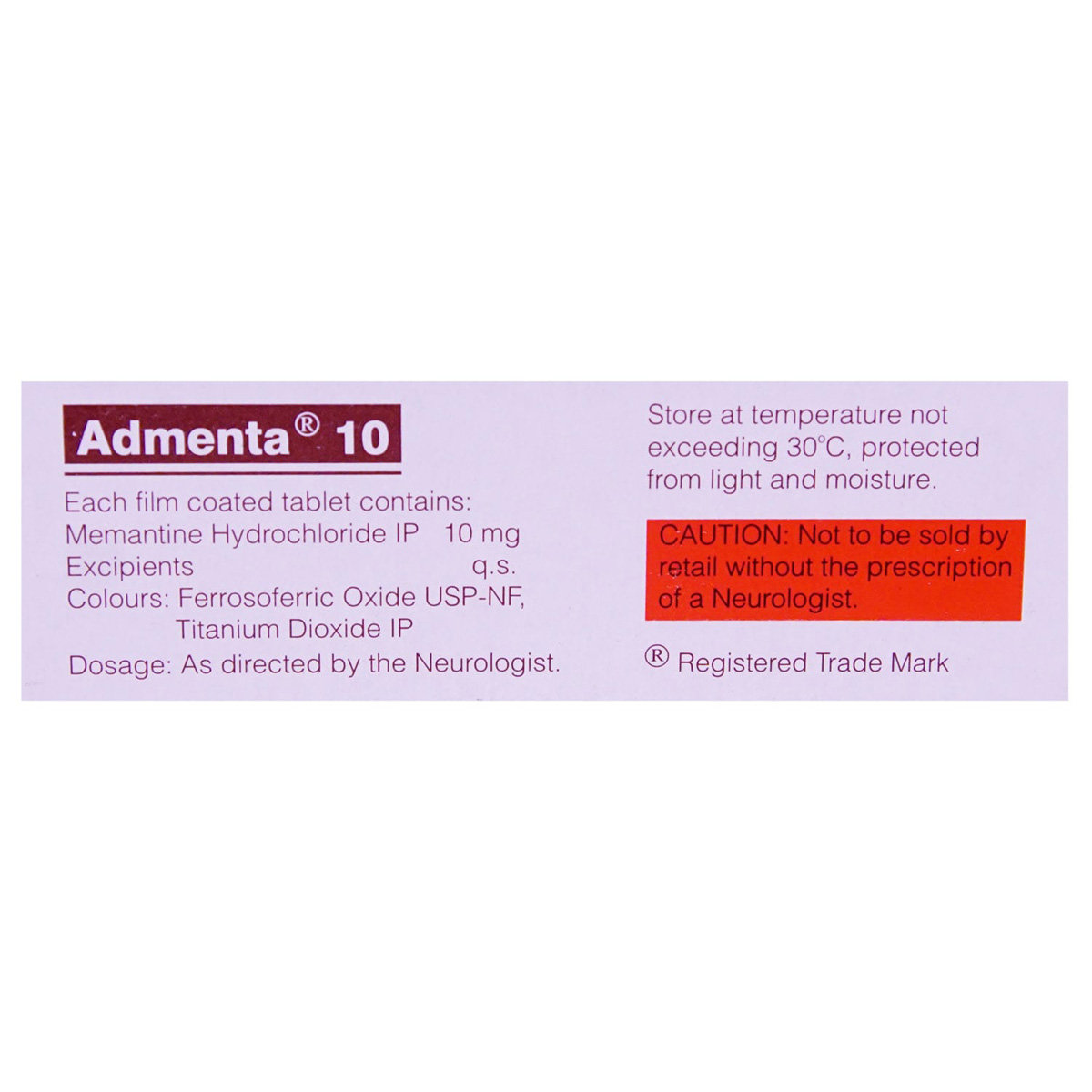 Admenta 10 Tablet 10's, Pack of 10 TABLETS Admenta 10 Tablet 10's, Pack of 10 TABLETS