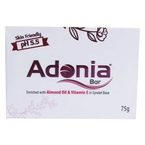 Adonia Soap 75 gm | Almond Oil, Vitamin E | Cleanse, Moisturises &amp; Protects | For Dry Skin, Pack of 1