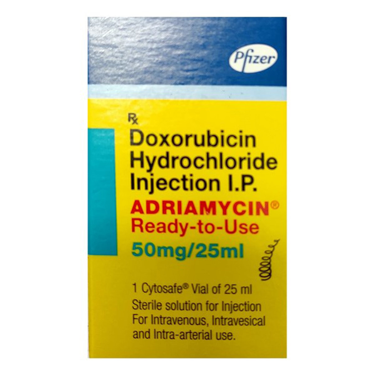 Adriamycin 50 mg Injection 1's, Pack of 1 INJECTION Adriamycin 50 mg Injection 1's, Pack of 1 INJECTION