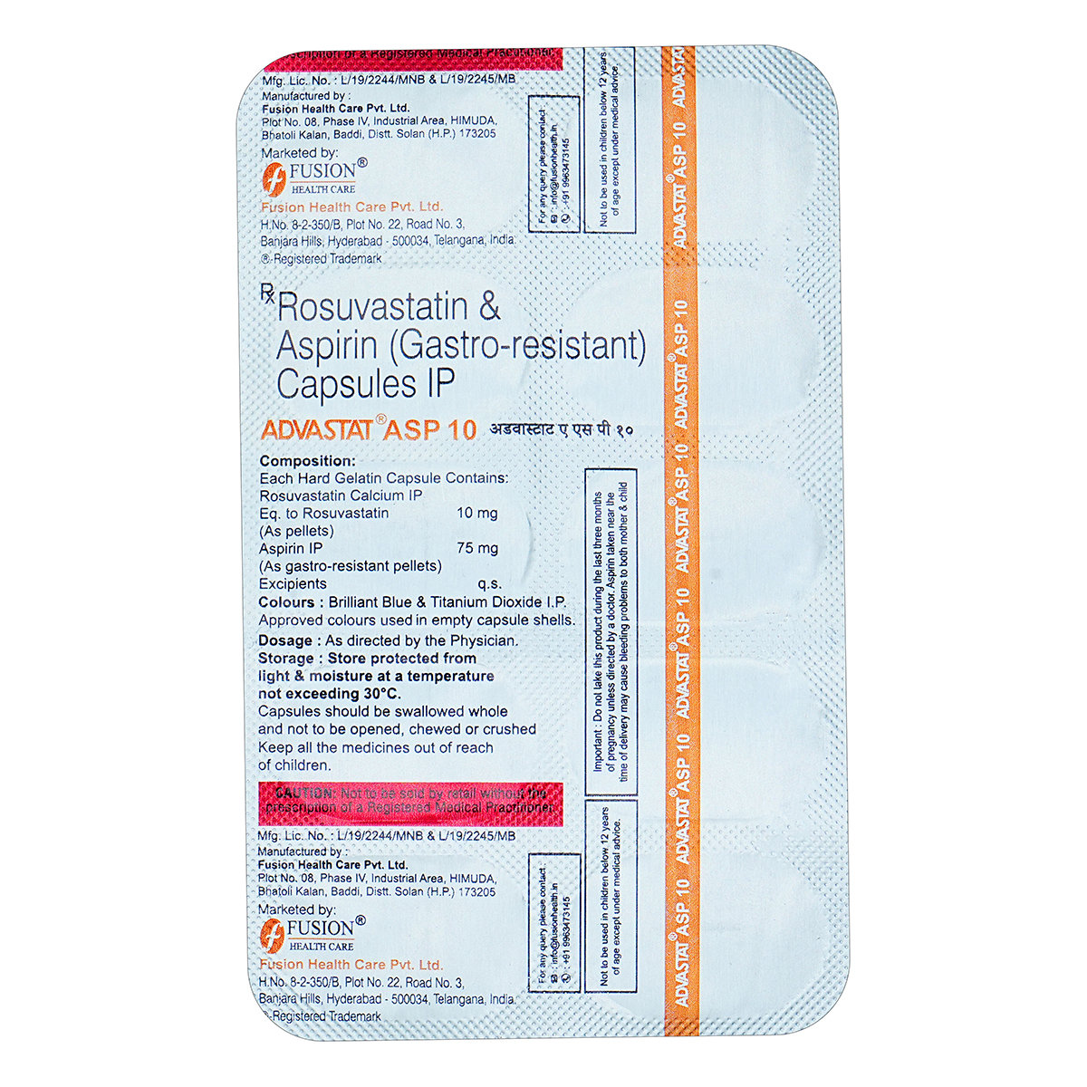 Advastat ASP 10 Capsule 10's, Pack of 10 CapsuleS Advastat ASP 10 Capsule 10's, Pack of 10 CapsuleS