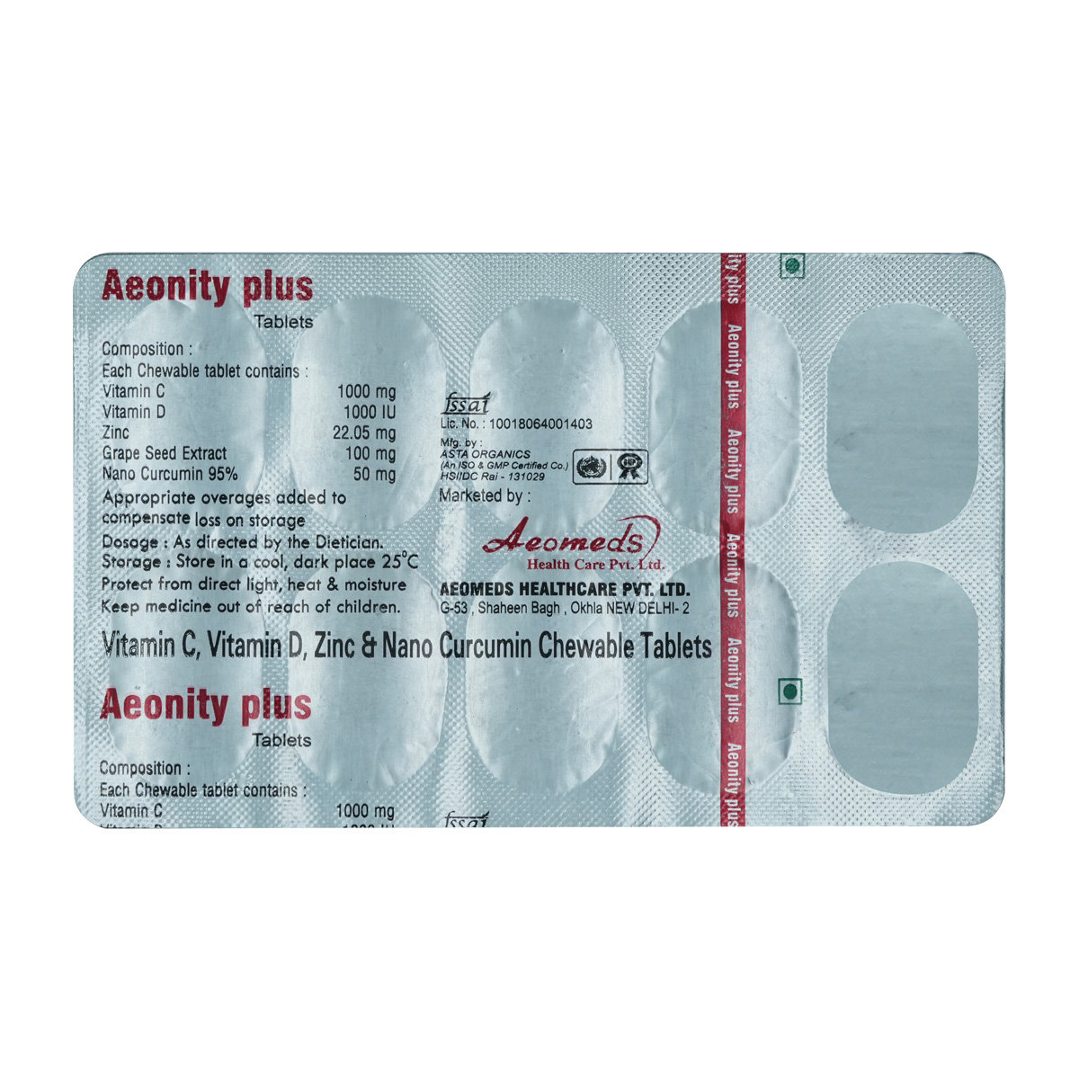 Aeonity Plus Chewable Tablet 10's, Pack of 10 Chewable TabletS Aeonity Plus Chewable Tablet 10's, Pack of 10 Chewable TabletS