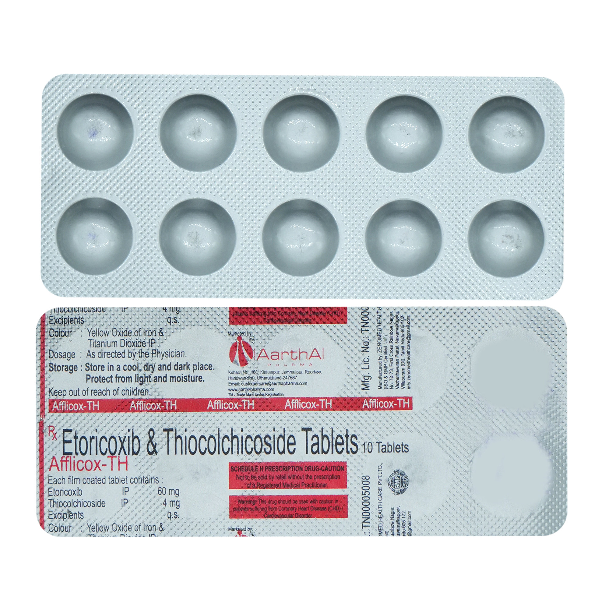 Afflicox-TH 60/4 Tablet 10's, Pack of 10 TabletS Afflicox-TH 60/4 Tablet 10's, Pack of 10 TabletS