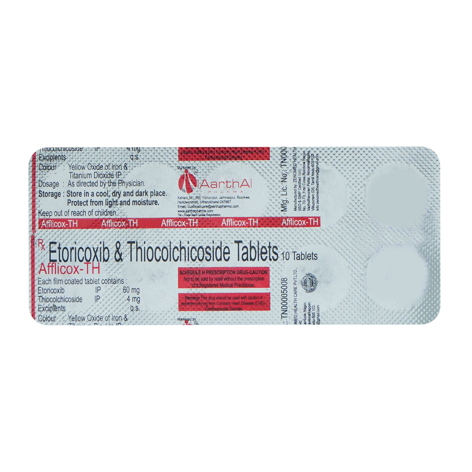 Afflicox-TH 60/4 Tablet 10's, Pack of 10 TabletS Afflicox-TH 60/4 Tablet 10's, Pack of 10 TabletS
