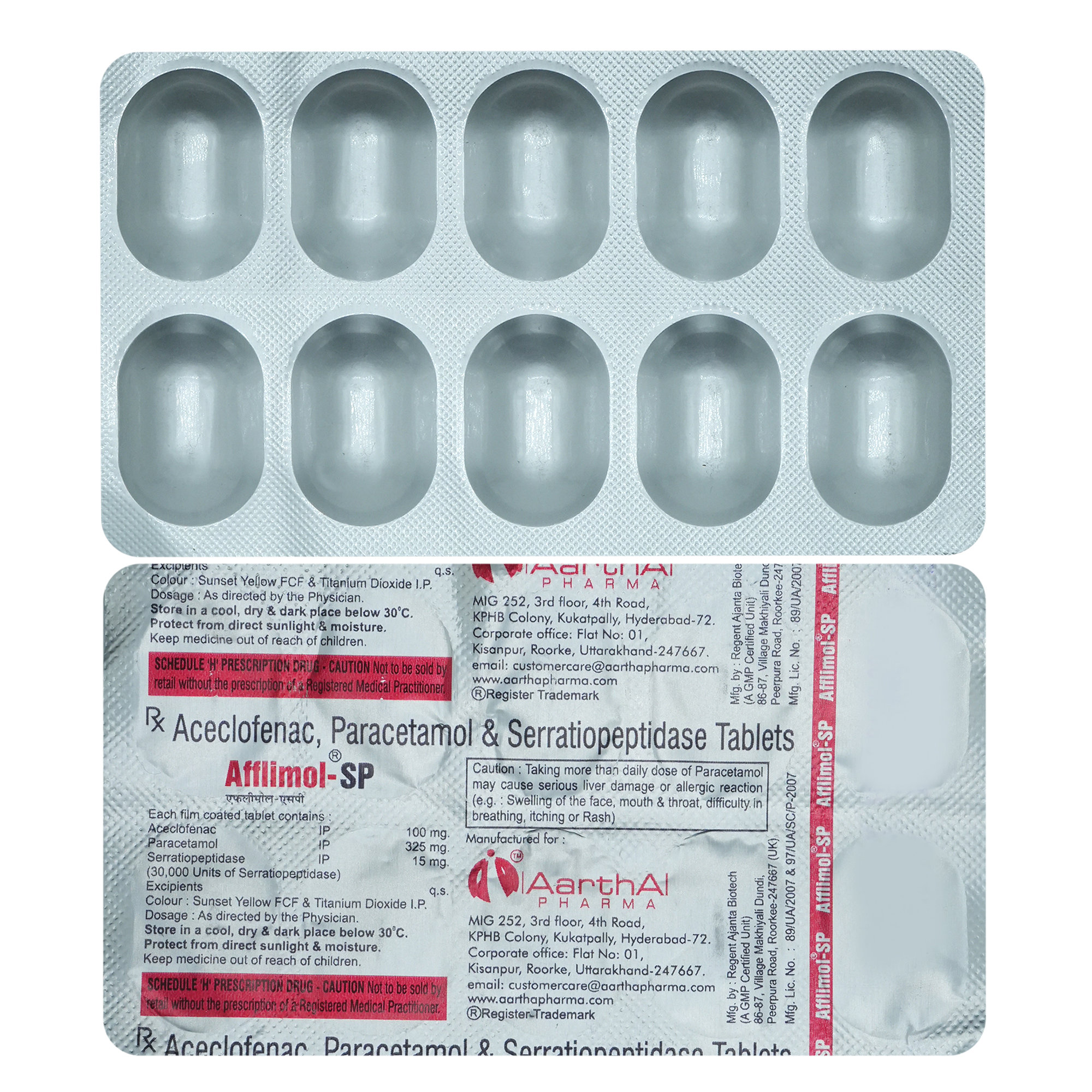 Afflimol-SP 100/325/15 Tablet 10's, Pack of 10 TABLETS Afflimol-SP 100/325/15 Tablet 10's, Pack of 10 TABLETS