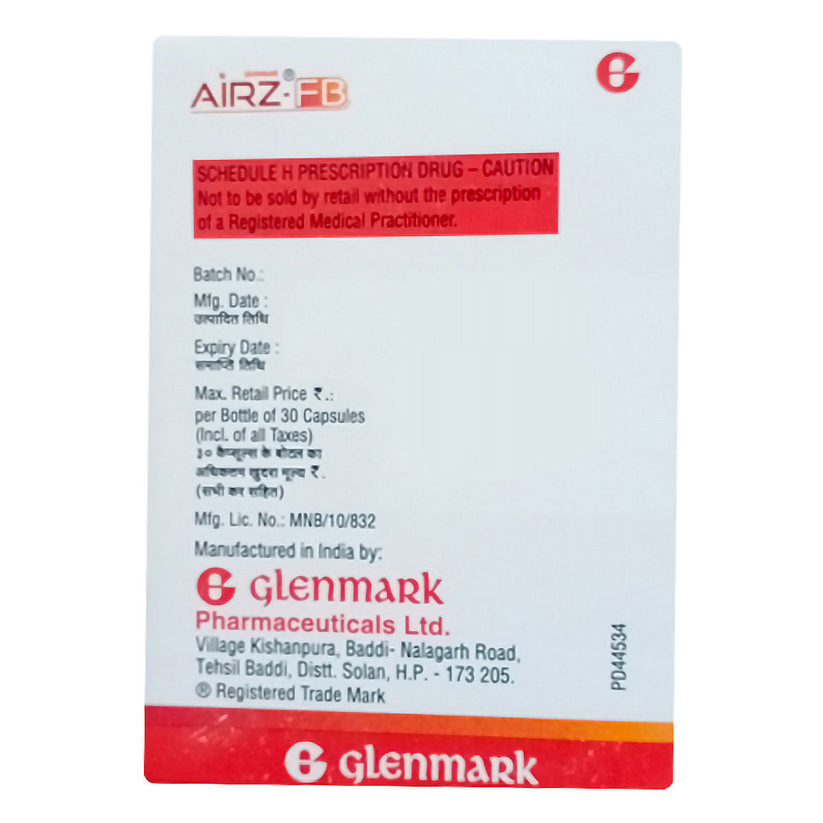 Airz-FB 400/25/12 Capsule 30's, Pack of 1 Capsule Airz-FB 400/25/12 Capsule 30's, Pack of 1 Capsule