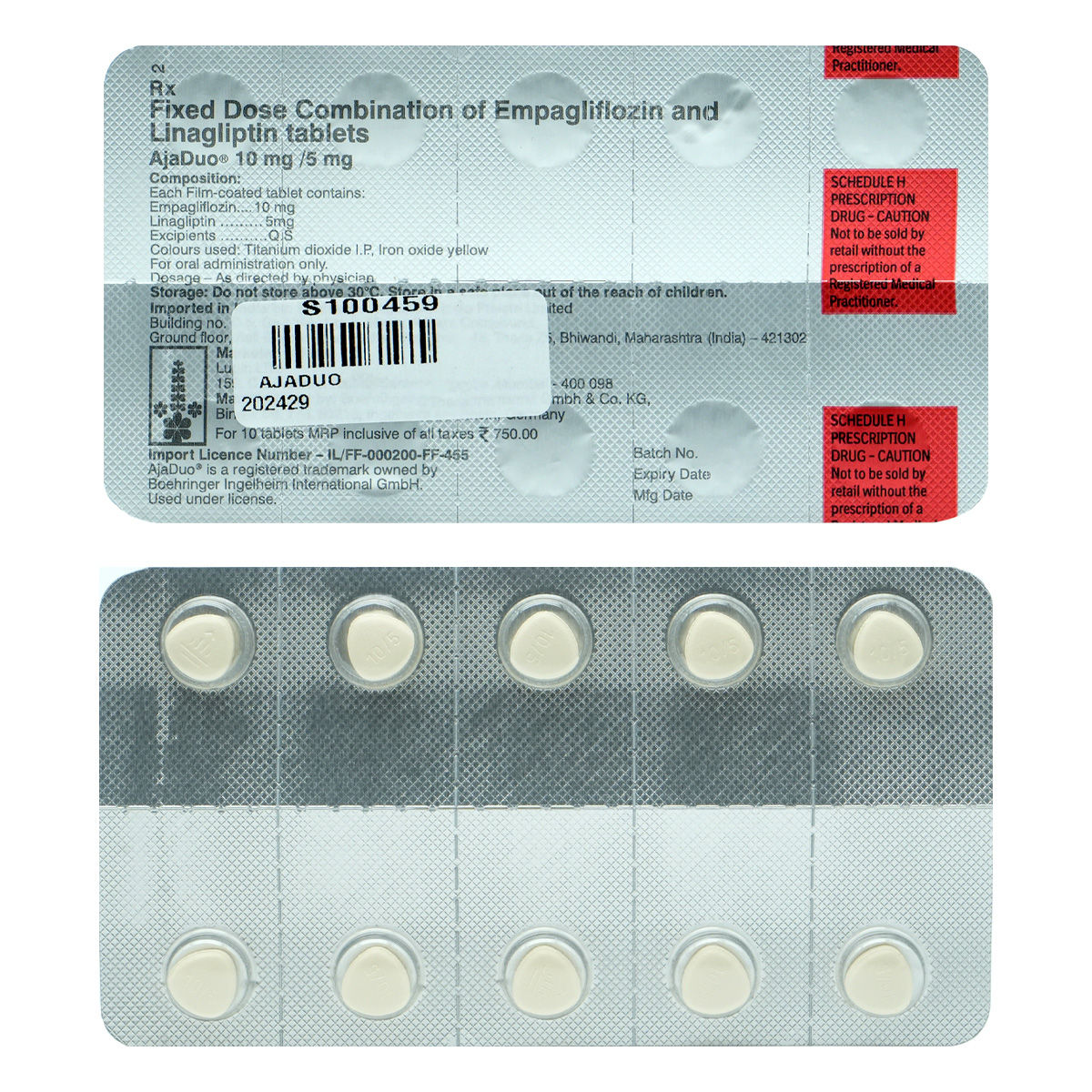 Buy Ajaduo 10 mg/5 mg Tablet 10's Online