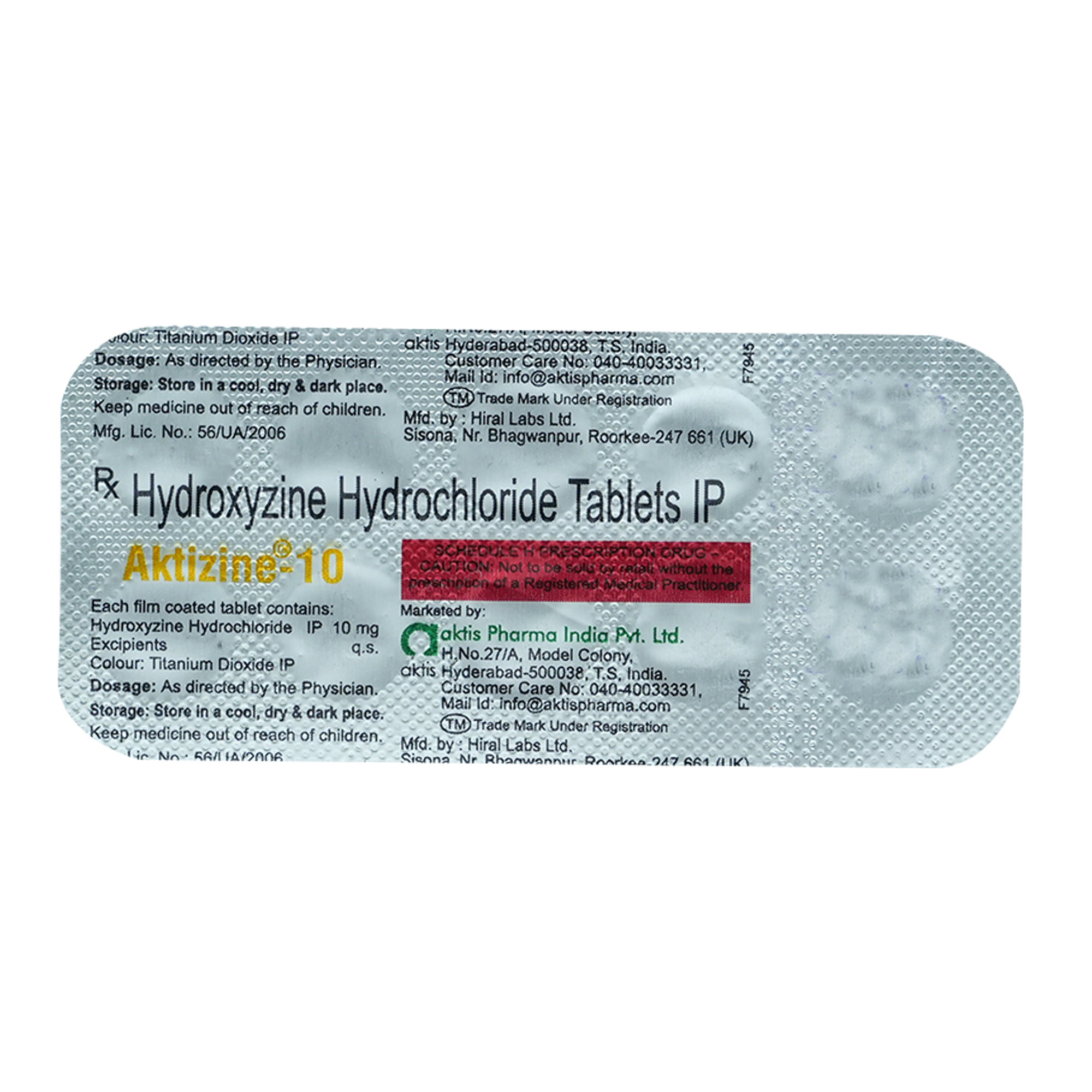 Aktizine-10 mg Tablet 10's, Pack of 10 TABLETS Aktizine-10 mg Tablet 10's, Pack of 10 TABLETS