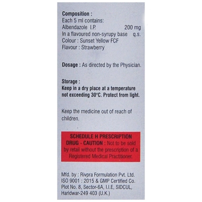 Albendazole Oral Suspension 10 ml, Pack of 1 SUSPENSION