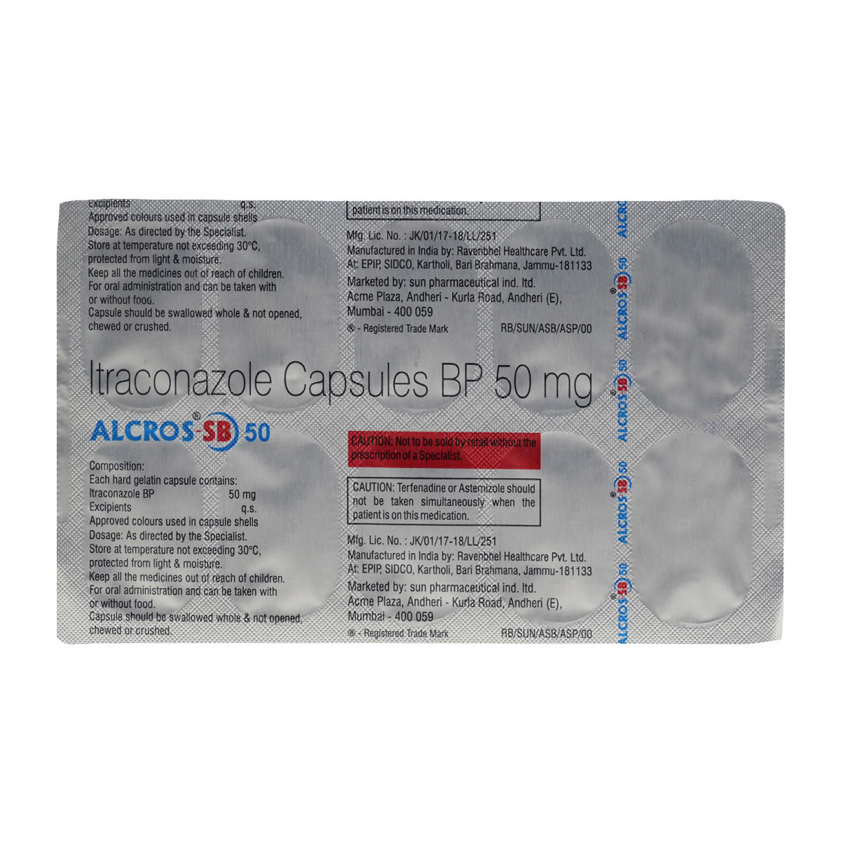 Alcros-SB 50 Capsule 10's, Pack of 10 CAPSULES Alcros-SB 50 Capsule 10's, Pack of 10 CAPSULES
