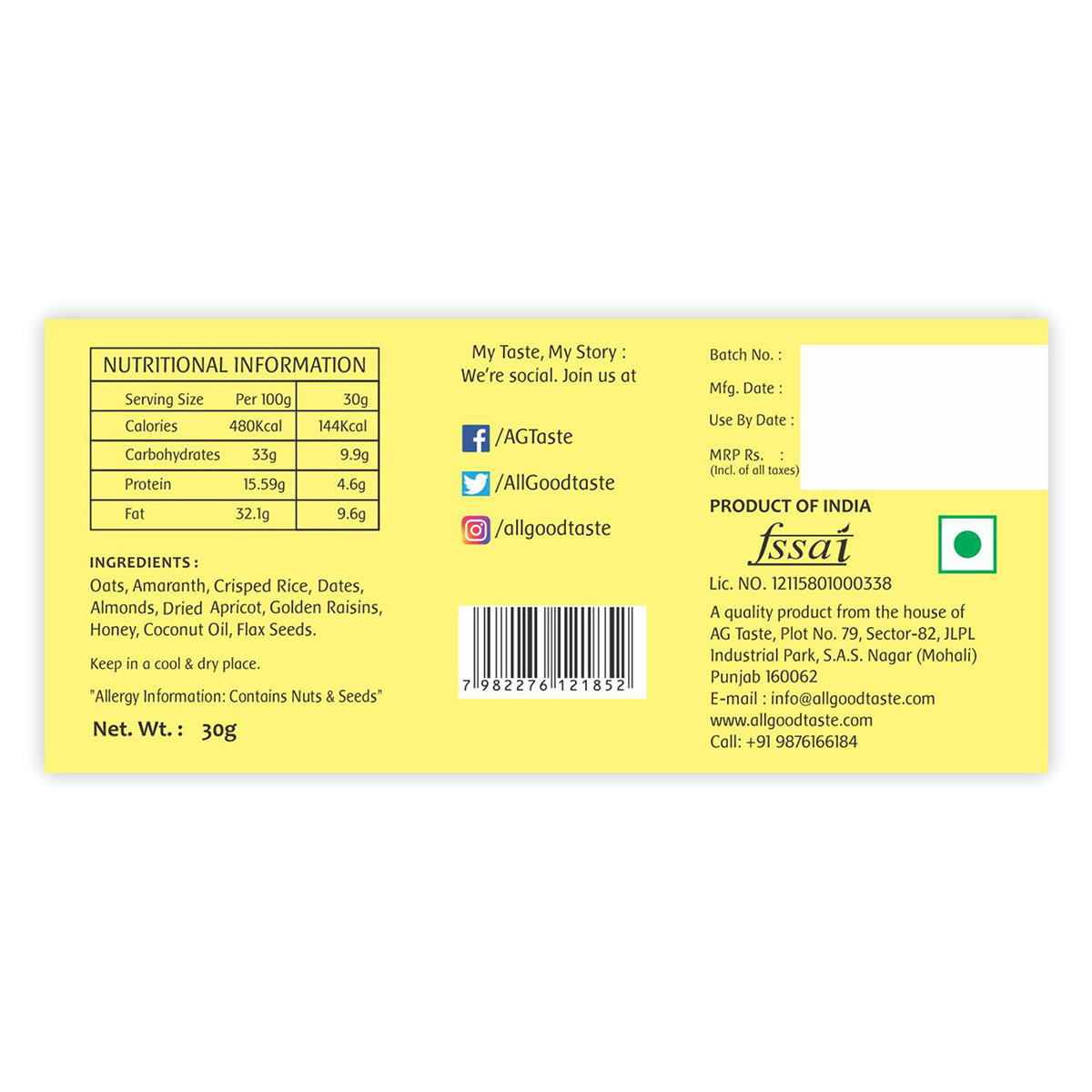 All Good Bars Nutcase Energy Bar, 30 gm, Pack of 1 All Good Bars Nutcase Energy Bar, 30 gm, Pack of 1